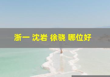 浙一 沈岩 徐骁 哪位好